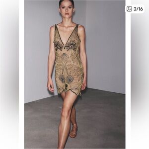 Zara embroidered tulle dress